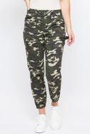 Camo Jogger Pants with Elastic Hem by YMI