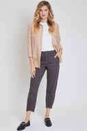 Gray Patch Pocket Pants by YMI with Dog Bit Hem, Women's