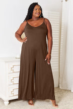 Load image into Gallery viewer, Double Take Soft Rayon Spaghetti Strap Tied Wide Leg Jumpsuit
