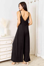Load image into Gallery viewer, Double Take Soft Rayon Spaghetti Strap Tied Wide Leg Jumpsuit
