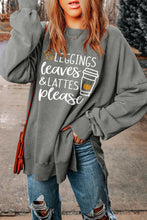 Load image into Gallery viewer, LEGGINGS LEAVES LATTES PLEASE Graphic Sweatshirt

