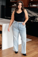Judy Blue Brooke High Rise Control Top Vintage Wash Straight Jeans