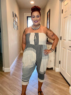 Sleeveless Color Block Jumpsuit with Harem Bottom