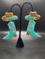 Cowboy Boots Bead Earrings