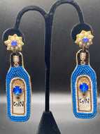 Gin Bottle Bead and Bling Earrings