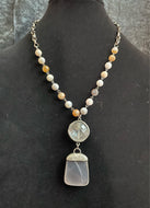 Natural Bamboo Agate Stone Necklace