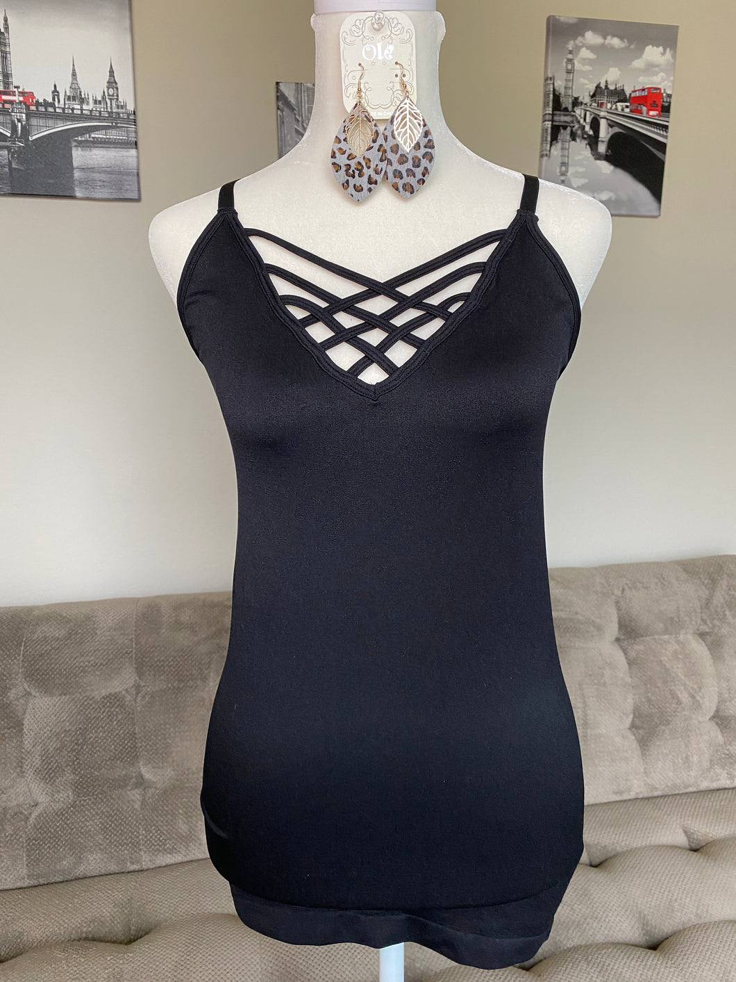 Seamless Criss Cross Front Cami - Women's
