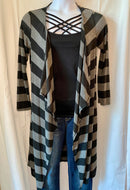 Black and Gray Cardigan - Curvy