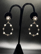 Rhinestone and Faux Pearl Earrings