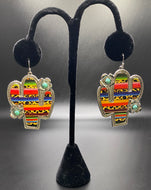 Cactus and Leopard Multi Earrings