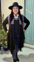 Load image into Gallery viewer, Denim and Lace Vest - Curvy

