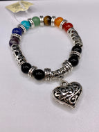Heart Bracelet With Chakra Stones