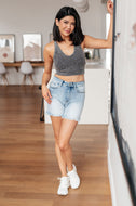 Judy Blue Jenny High Rise Cutoff Dad Shorts