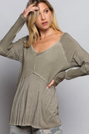 Long Sleeve Light Green Textured Top by POL Clothing