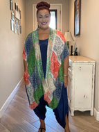 Paisley Bandana Color Block Kimono