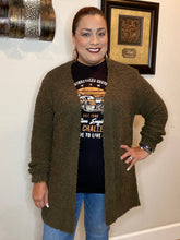 Load image into Gallery viewer, Zenana Cardigan with Pockets in Olive - Curvy
