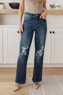Rose High Rise 90's Straight Jeans by Judy Blue in Dark Wash