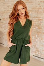 Load image into Gallery viewer, Sleeveless V-Neck Romper in Army Green
