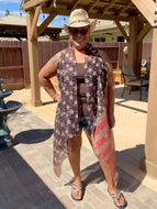 Vintage America Flag Kimono - Women's