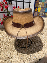 Load image into Gallery viewer, Straw Cowboy Hat with Rhinestone Horseshoe
