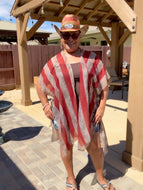 Vintage American Flag Kimono - Women's