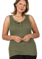 Zenana Ribbed Tank Top - Curvy