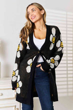 Load image into Gallery viewer, Happy Floral Button Down Longline Cardigan
